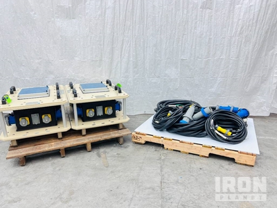 Quantity of (2) LEX DB100 30kW Power Distribution Spider Boxes & Cords معدات توزيع كهربائي (Unused)