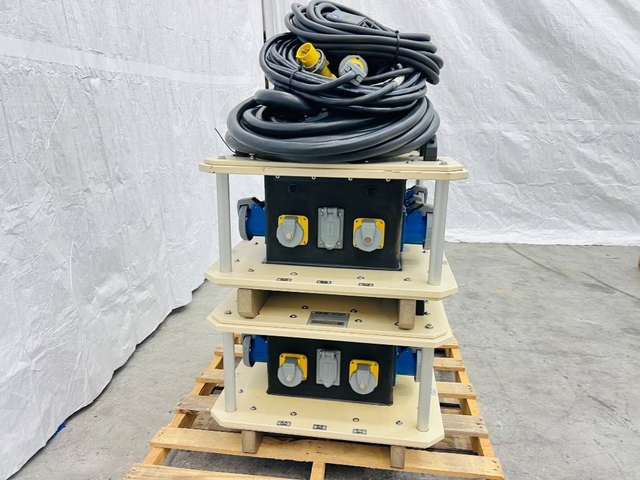 Quantity of (2) LEX DB100 30kW Power Distribution Spider Boxes & Cords (Unused)
