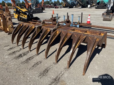 Fleco 120 in Q/C Wheel Loader Root Rake Varios, implementos para pala cargadora