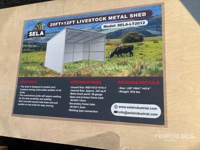 2026 SELA LT2012 20 ft x 12 ft Livestock Shelter (Unused)