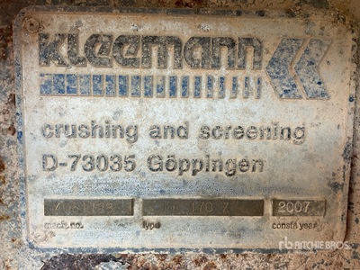 2007 Kleemann MR170Z Jaw Crusher