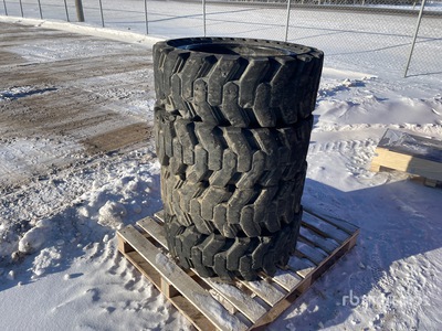 Quantity of (4) Solideal 33x12-20 Tyres - Fits Skid Steer