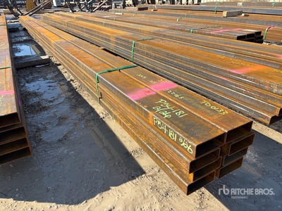 Quantity of (8) 2025 Kit Containers 1/8" Wall 2" x 5" 25 ft Steel Tubing (Unused)