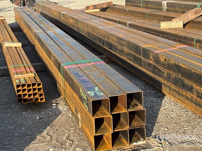 Quantity of (9) 2025 Kit Containers 1/8" Wall 4" x 4" 24 ft Steel Tubing (Unused)