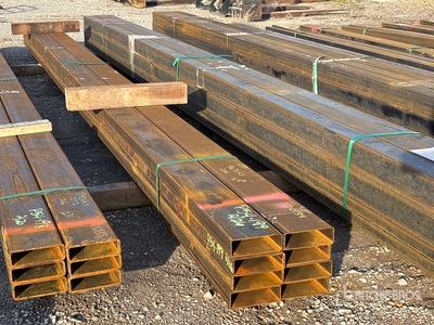 Quantity of (8) 2025 Kit Containers 10ga Wall 2 in x 6 in x 20 ft Steel Tubing (Unused)