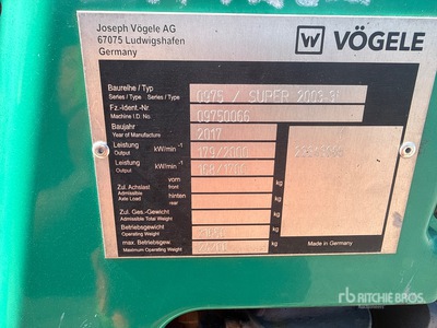 2017 Vogele Super 2003-3i Wheel Asphaltfertiger
