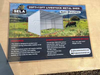 2026 SELA LT2012 20 ft x 12 ft Livestock Shelter (Unused)