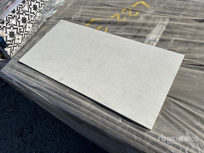 Quantity of (2) Pallets of 12 in x 24 in White Porcelain Tiles Divers - Industriel (Unused)