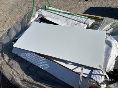 Quantity of (2) Pallets of 12 in x 24 in White Porcelain Tiles Divers - Industriel (Unused)