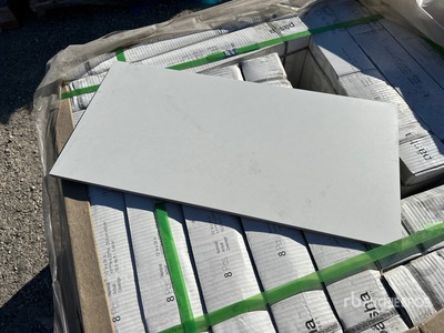 Quantity of (2) Pallets of 12 in x 24 in White Porcelain Tiles Divers - Industriel (Unused)
