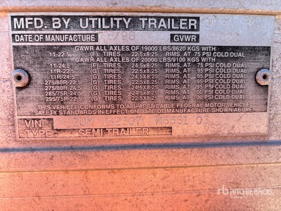 1998 Utility 2000R T/A مقطورة مبردة