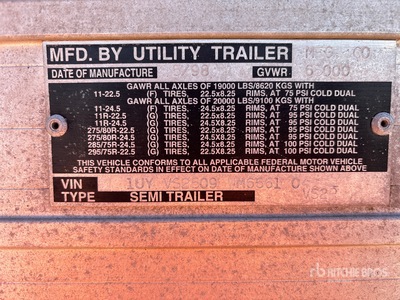 1998 Utility 2000R T/A مقطورة مبردة