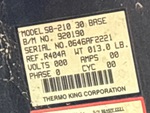 General Appearance with Refrigeration Unit Serial Number