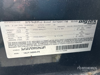 2024 Big Tex 19 ft Remolque Bañera Ligero