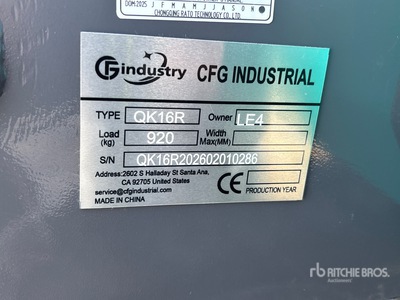 2026 CFG QK16R Mini Excavator (Unused)