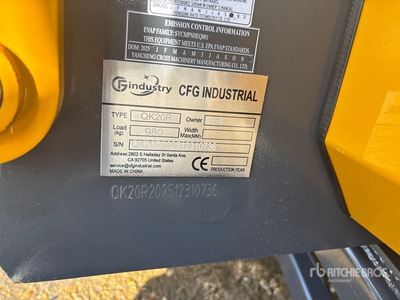 2026 CFG QK20R Mini Excavator (Unused)