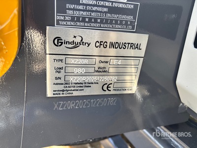 2026 CFG XZ20R Mini Excavator (Unused)