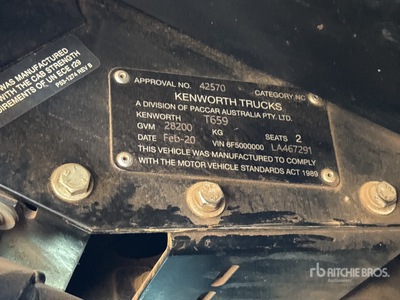2020 Kenworth T659 6x4 Tracteur Routier Couchette