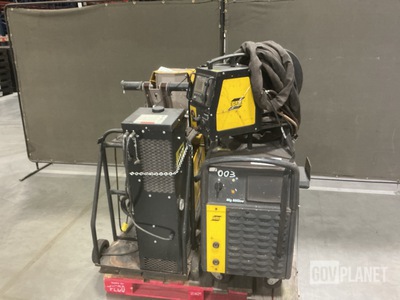 (1) ESAB SVI 450i CVCC Mig Welder w/4HD Wire Feeder & (1) ESAB 5002CW Mig Welder