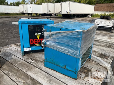 Quantity of (2) Exide Electric Battery Chargers ادوات صناعية متنوعة