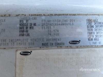 2004 Sterling L9500 8x6 ウィンチトレーラー