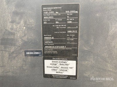 2019 Crown RM6025-45 Reach Truck
