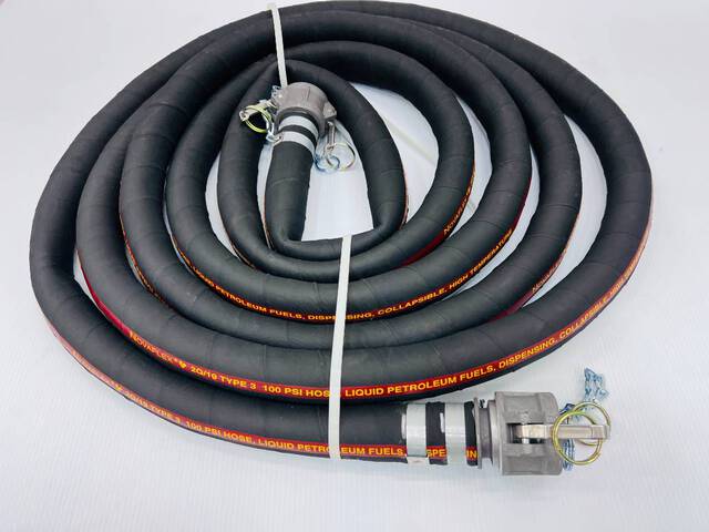 Quantity of (10) 1.5 in x 25 ft Semi Rigid Fuel/Water Hose w/ Camlocks (Unused)