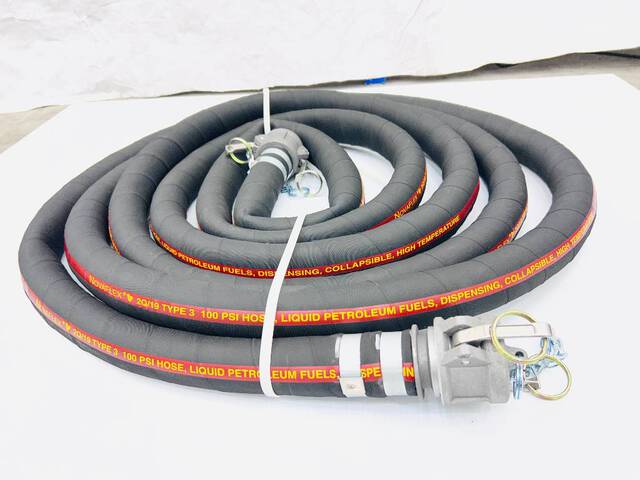 Quantity of (10) 1.5 in x 25 ft Semi Rigid Fuel/Water Hose w/ Camlocks (Unused)