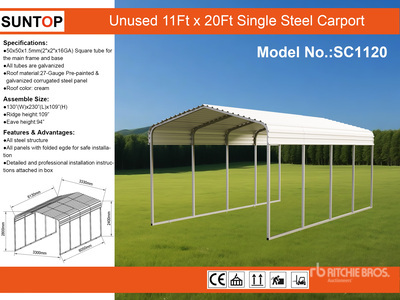 2026 SUNTOP SC1120 11 ft x 20 ft カーポート (Unused)