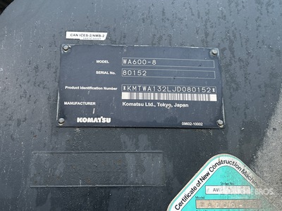 2018 Komatsu WA600-8 Wheel Loader