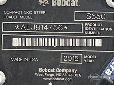 2016 Bobcat S650 Compact Track Loader