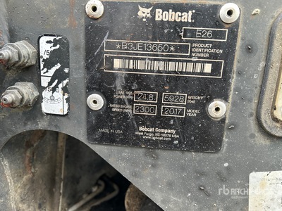 2017 Bobcat E26 حفارة صغيرة