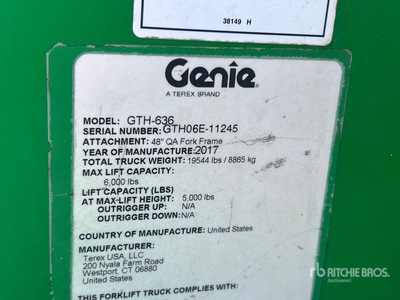 2017 Genie GTH-636 Verreiker