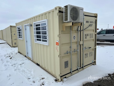 2025 20 ft 20 ft x 8 ft Skid-Mounted Mobile Office Storage Container (Unused)