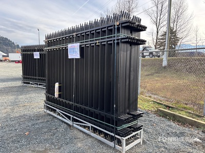 Quantity of (20) 10 ft x 7 ft Powder Coated Wrought Iron Schermen (Unused)