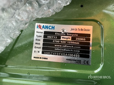 2026 SDLANCH IRET13 E-Trike Mini Utility Cart (Unused)