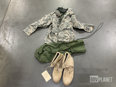 (2) Cold Weather Parkas, (10) Clothing Bags & Assorted Items