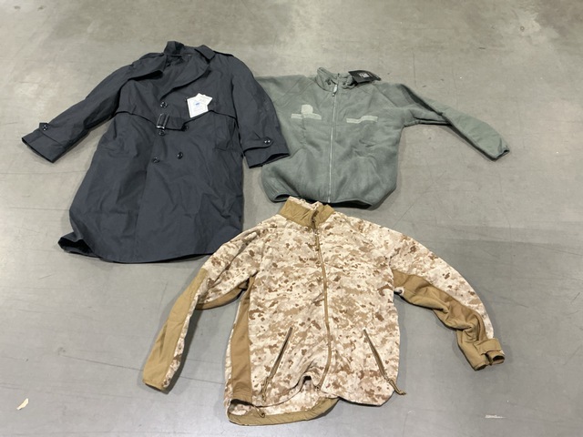 (9) Extreme Cold Weather Parka Liners, (13) All-Weather Coats & Assorted Items