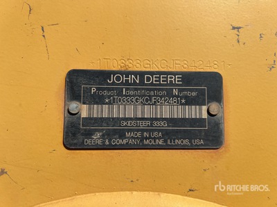 2019 John Deere 333G Chargeuse sur rails compacte