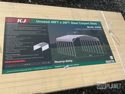 KJ K4020 Steel Carport Shed - Unused