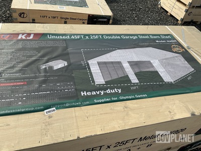 KJ K4525 Double Garage Steel Barn Shed - Unused