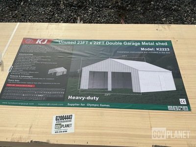 KJ K2223 Double Garage Metal Shed - Unused