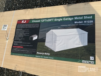 KJ K1220 Single Garage Metal Shed - Unused