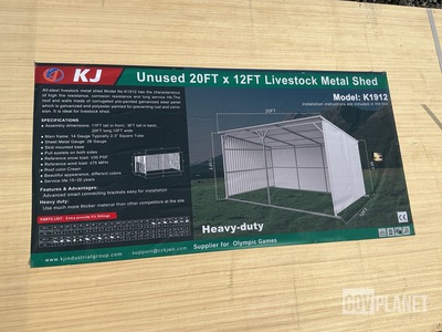 KJ K1912 Livestock Metal Shed - Unused