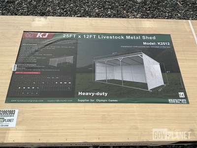 KJ K2512 Livestock Metal Shed - Unused
