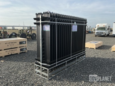 (24) Pieces of KJ Powder Coated Steel Fence w/(25) Post Connectors - Unused