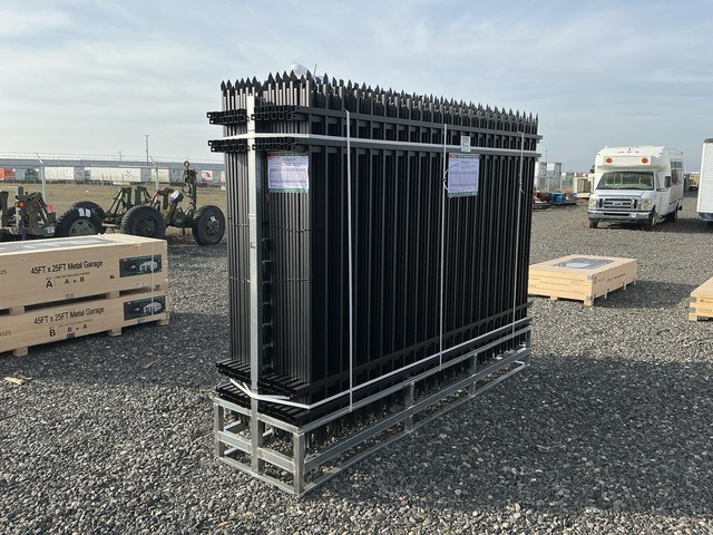 (24) Pieces of KJ Powder Coated Steel Fence w/(25) Post Connectors - Unused