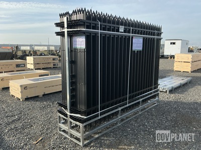 (24) Pieces of KJ Powder Coated Steel Fence w/(25) Post Connectors - Unused