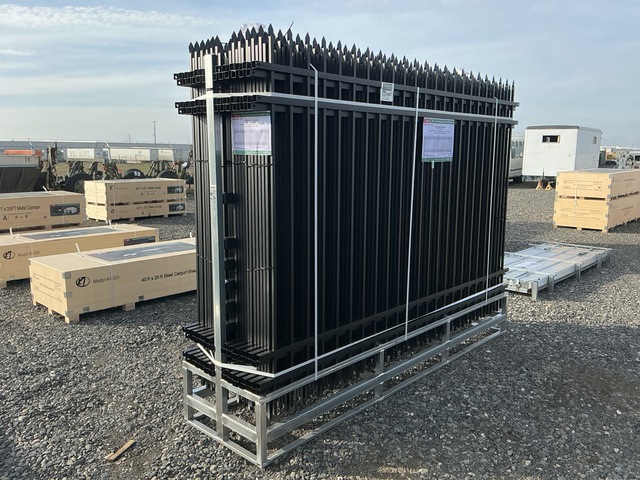 (24) Pieces of KJ Powder Coated Steel Fence w/(25) Post Connectors - Unused