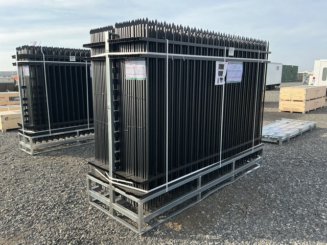 (30) Pieces of Galvanized Steel Garden/Public Space Fence w/(31) Post Connectors